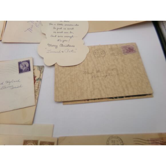 Vintage MCM Christmas Greeting Card Cute Girl Glitter Muff Happy New Year & more - Picture 15 of 16